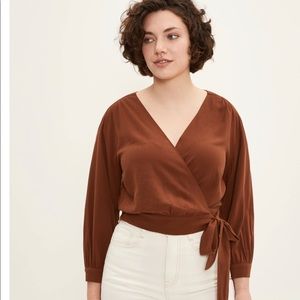 NWT cropped wrap top FRANK AND OAK